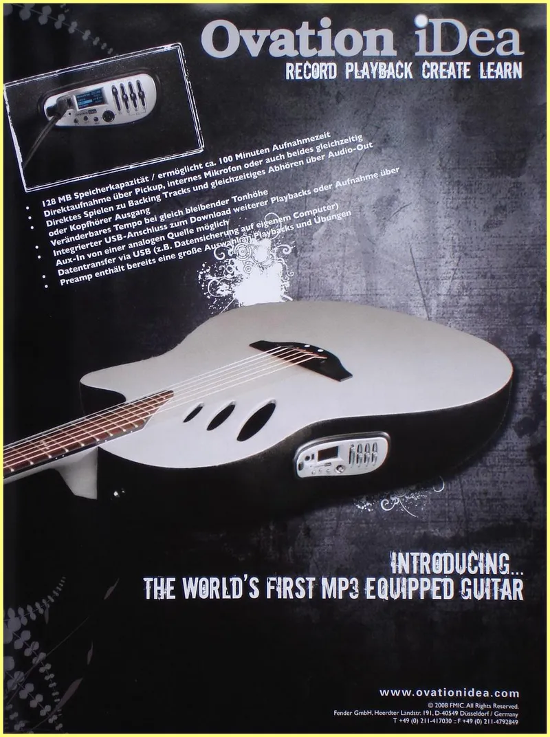 Ovation iDea - World's First MP3 Equipped Guitar Advertisement