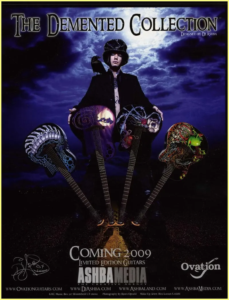 Ovation 'The Demented Collection' Limited Edition Guitar Advertisement - DJ Ashba 2009