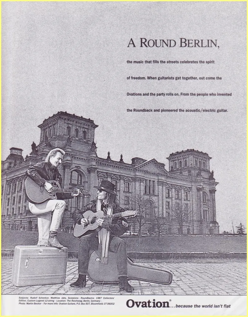 Ovation Guitars 'A Round Berlin' Advertisement featuring Scorpions guitarists