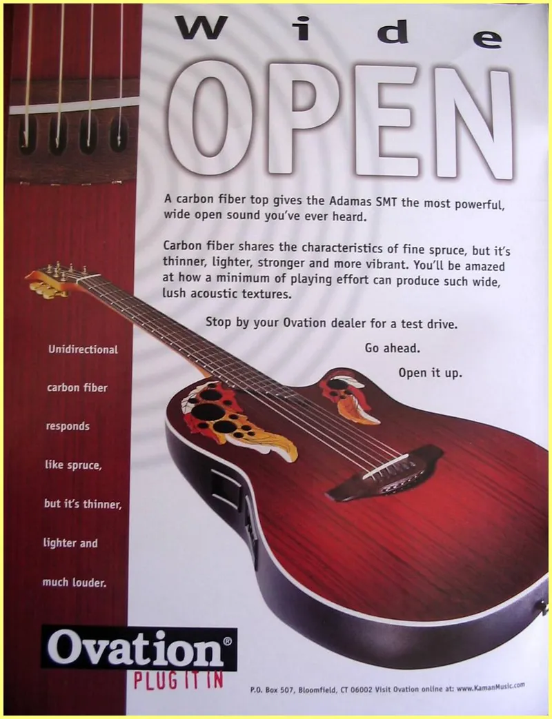 Ovation Adamas SMT 'Wide Open' Advertisement