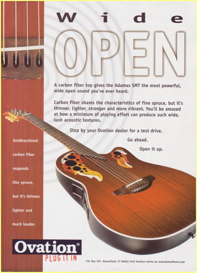 Ovation Adamas SMT 'Wide Open' Advertisement