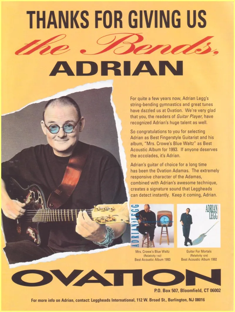 Ovation Guitars - Adrian Legg Endorsement Advertisement
