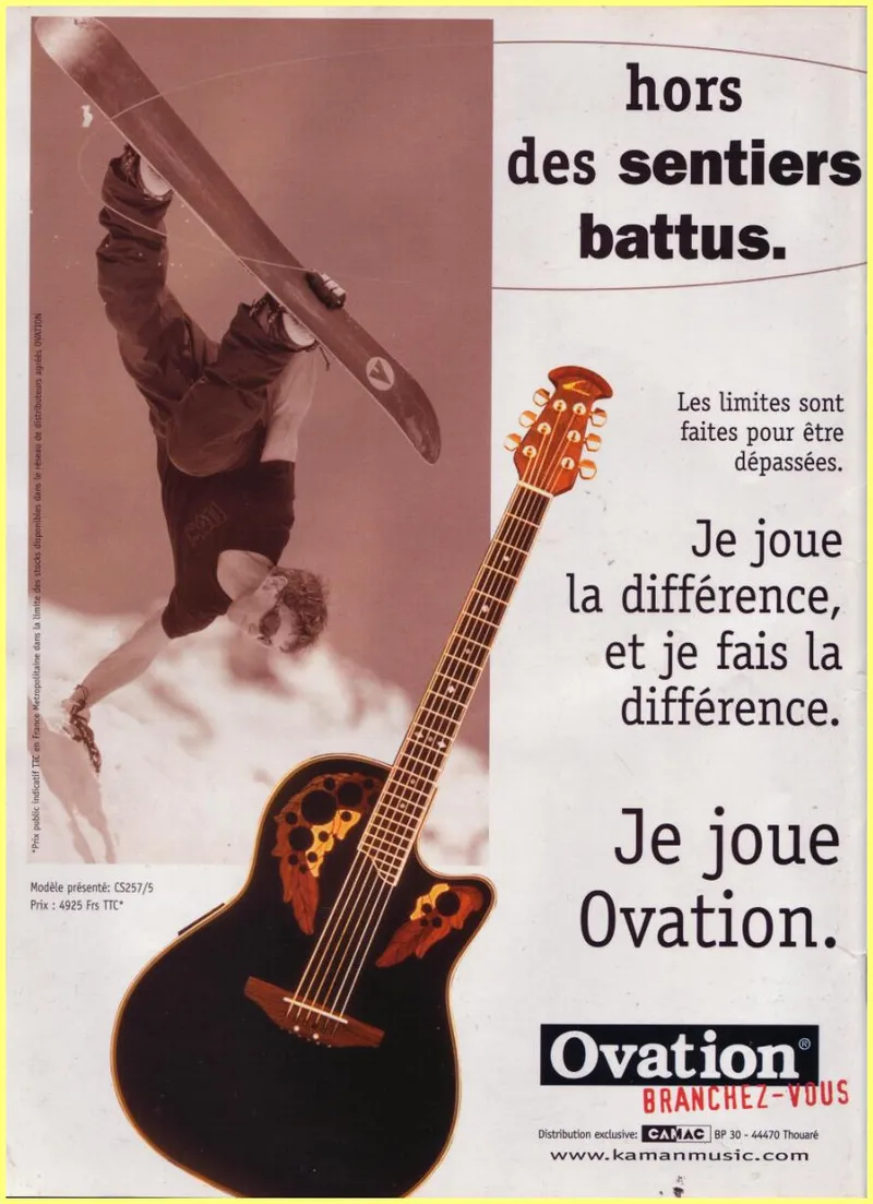 Ovation Guitars French Advertisement - 'Hors des sentiers battus'