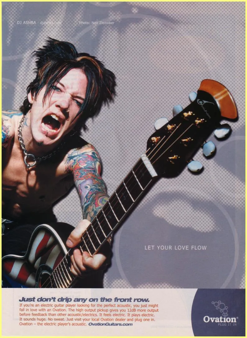 Ovation Guitars DJ Ashba Advertisement - 'Let Your Love Flow'