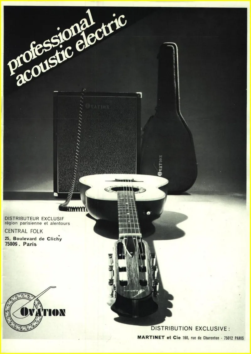 Ovation Professional Acoustic Electric Guitar - French Distribution Advertisement