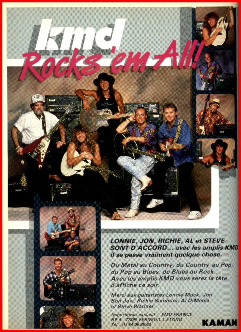 KMD Amplifiers 'Rocks 'em All' Advertisement