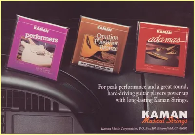 Kaman Musical Strings Advertisement - Performers, Ovation Phosphor ...