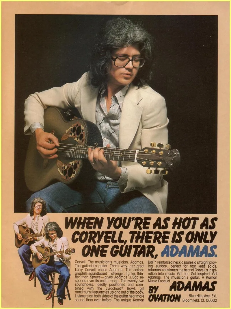 Adamas by Ovation – Larry Coryell Endorsement Advertisement