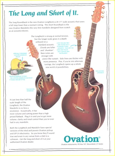 Long Neck Mandolin Ovation Ad