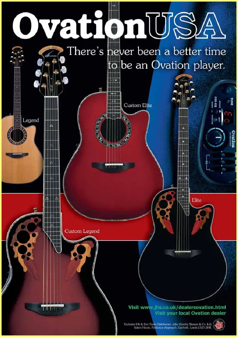 Ovation USA Guitar Advertisement - Featured Models Showcase