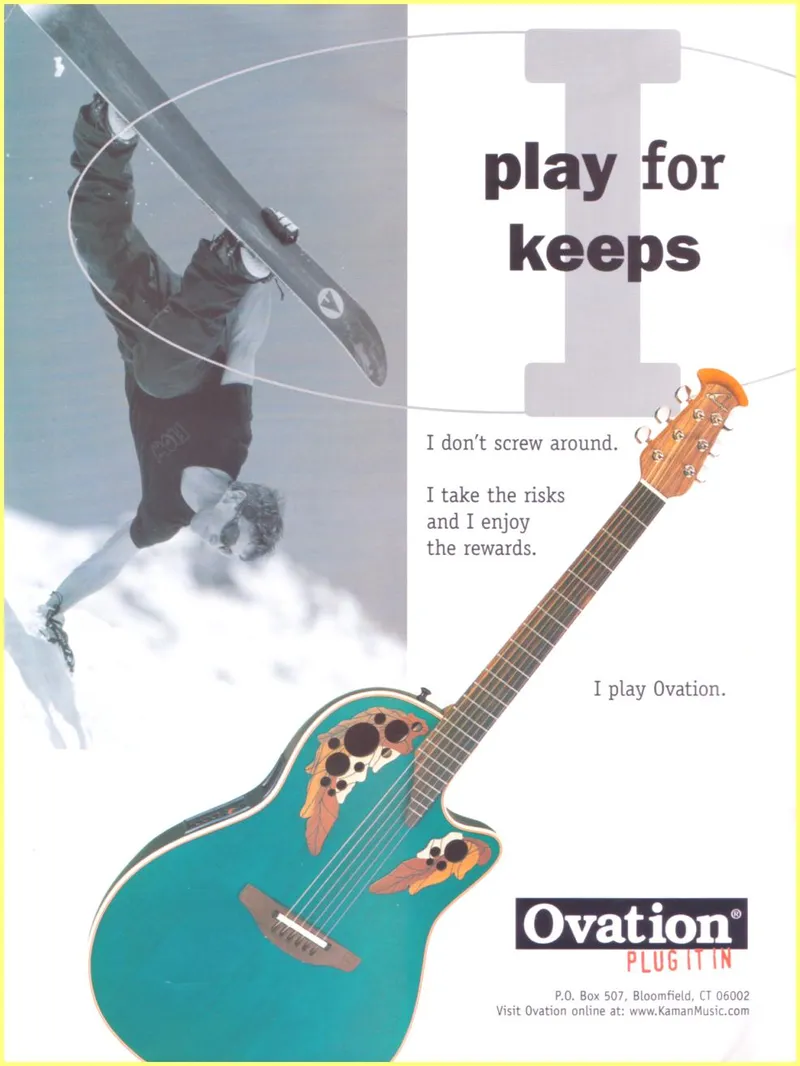 Ovation 'I Play for Keeps' Print Advertisement