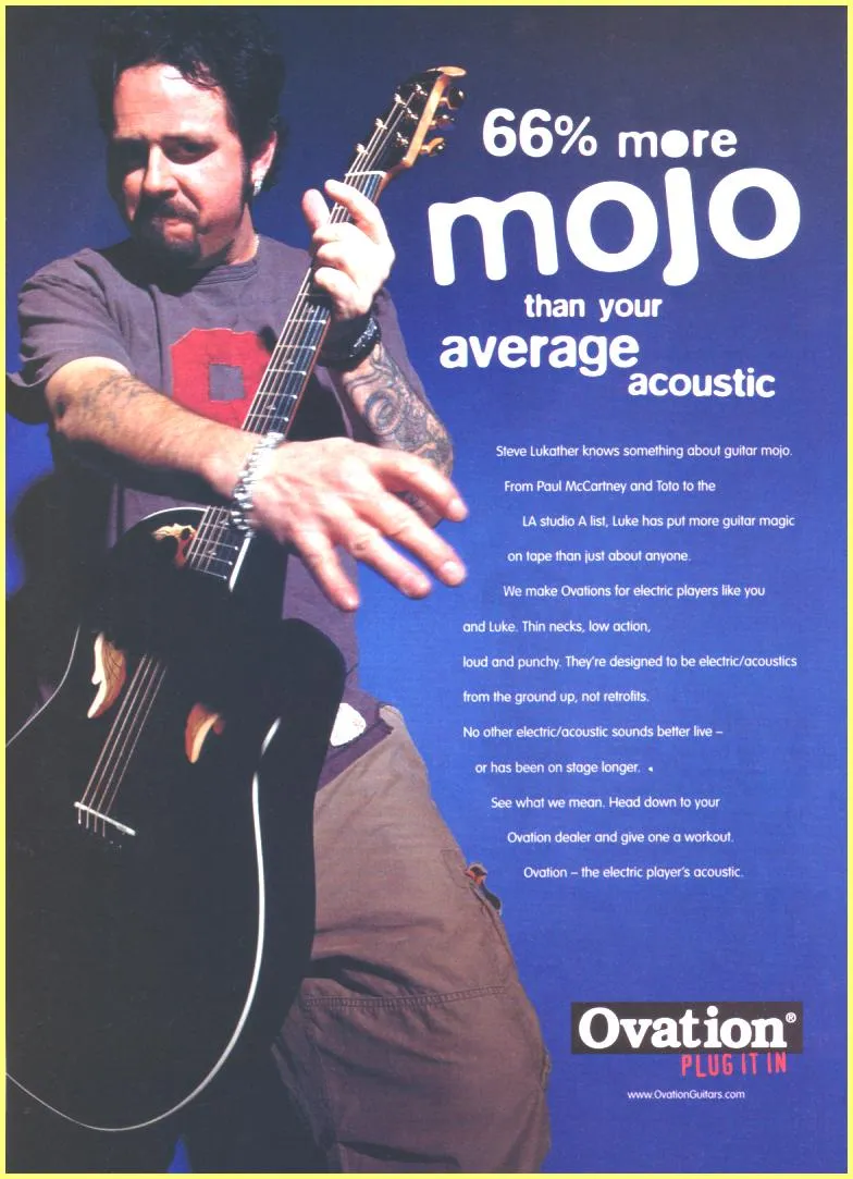 Ovation Guitars Steve Lukather '66% More Mojo' Advertisement