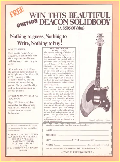 Win An Ovation Deacon Ad