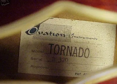 Tornado 2 Label | Ovation Tribute