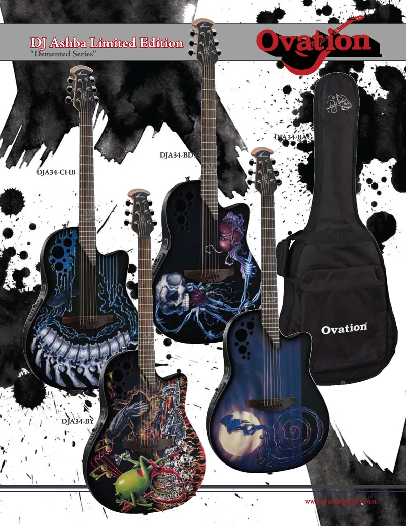 Ovation DJ Ashba Limited Edition "Demented Series" Guitar Brochure