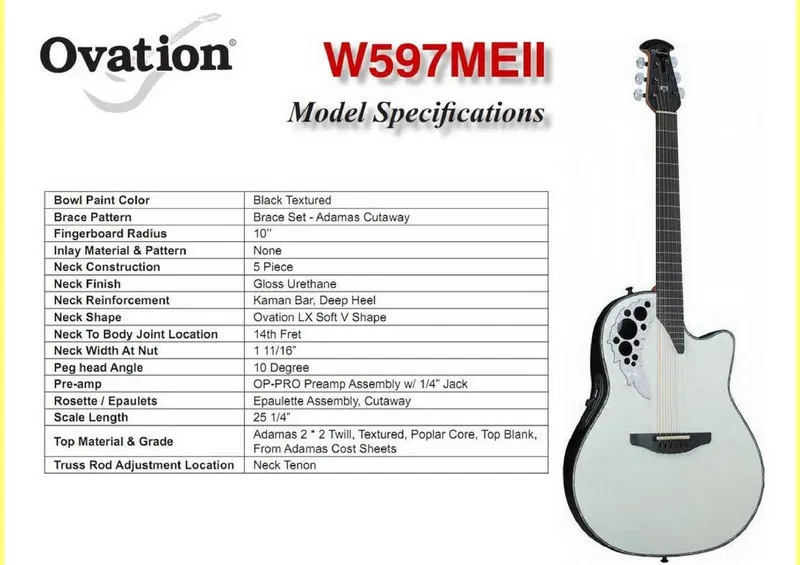Adamas W597MEII Service Parts Reference and Model Specifications