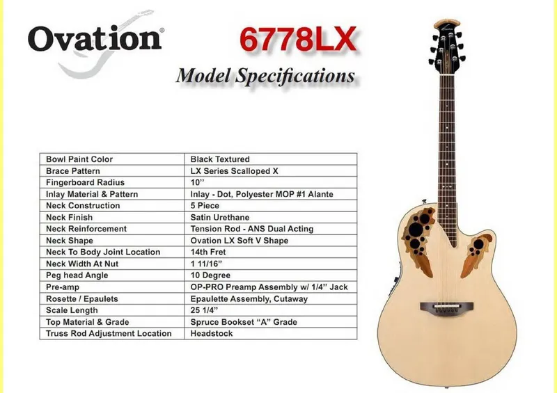 Elite 6778-LX - Model 6778-LX | Ovation Tribute