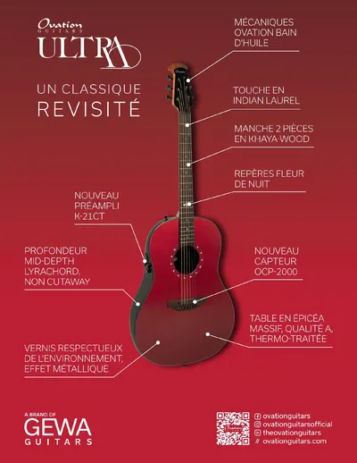 Ovation guitars ultra un classique revisit french product sheet page 01