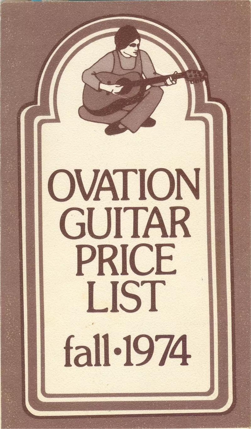 Ovation Guitar Price List - Fall 1974