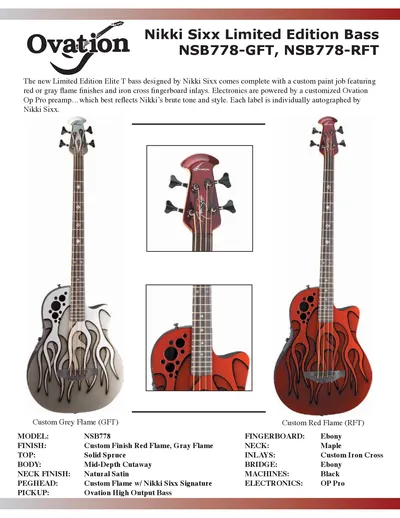 Ovation nikki sixx limited edition bass nsb778 product sheet page 01