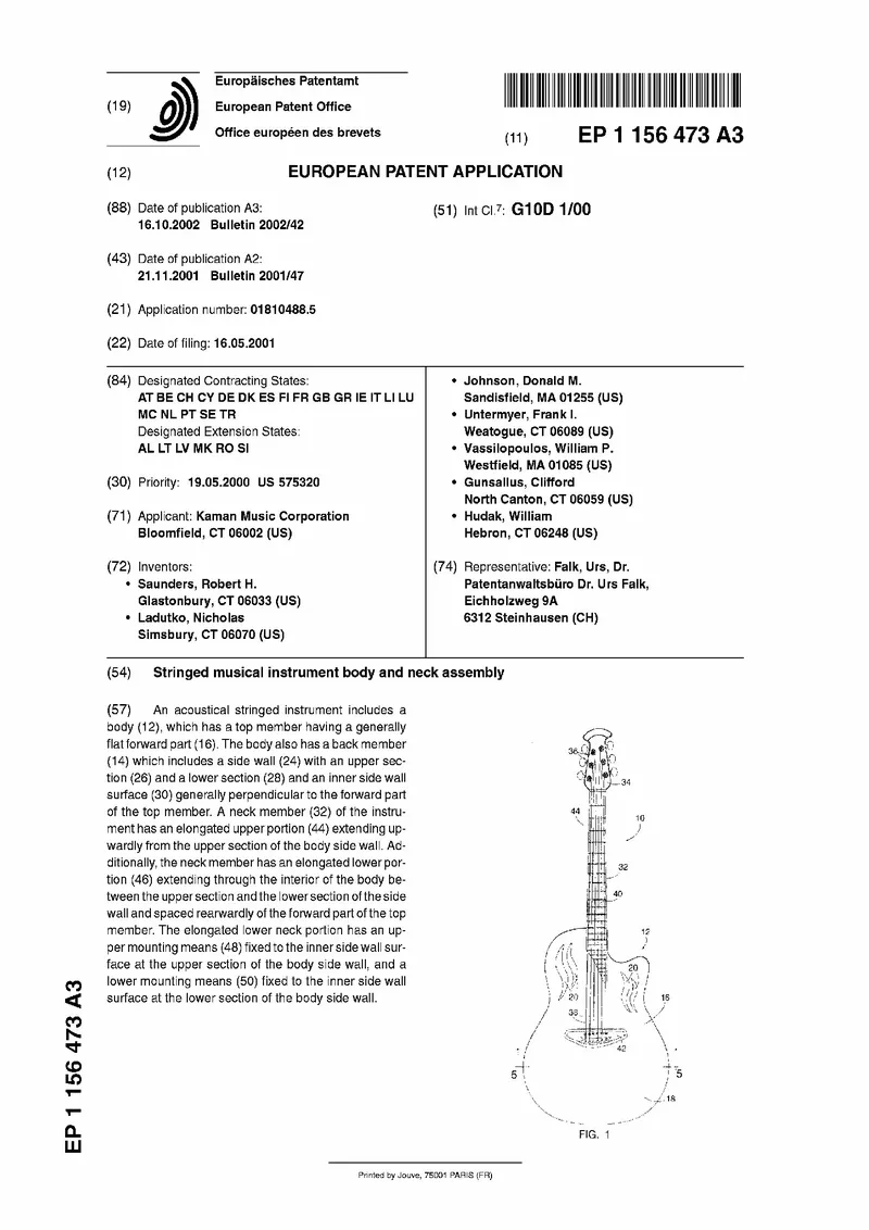 Stringed Musical Instrument Body and Neck Assembly (Ovation Guitar)