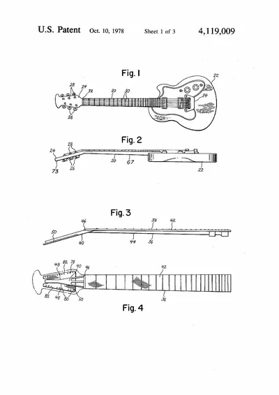 Stringed Instrument Neck with Peghead featuring Metallic Frame and ...