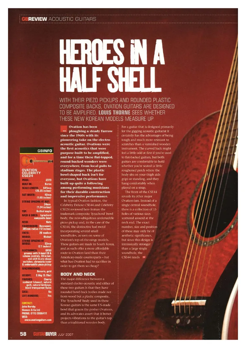 Ovation Celebrity Deluxe CSE44 & CSE24 Guitar Buyer Review