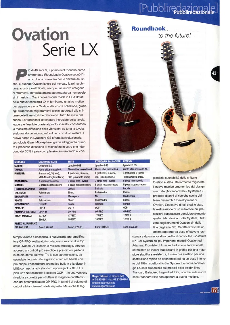 Ovation Serie LX - Roundback to the future!