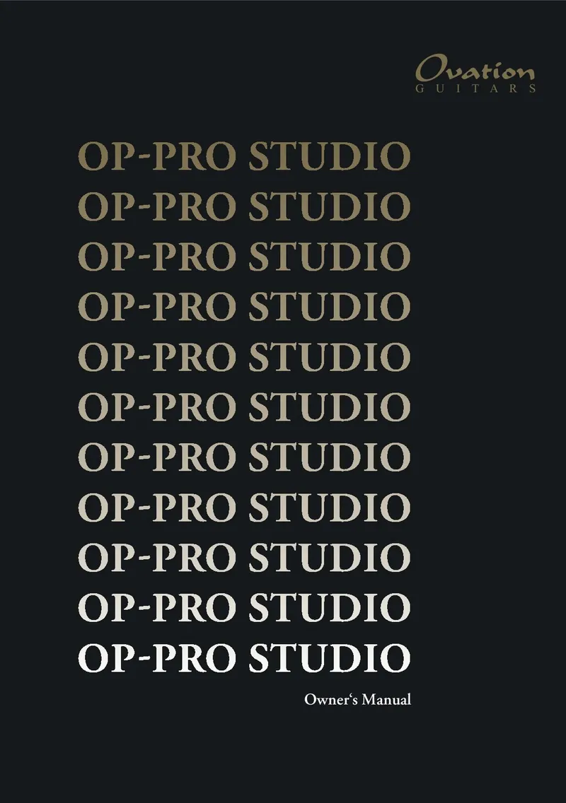 Ovation OP-PRO Studio Preamp Owner's Manual