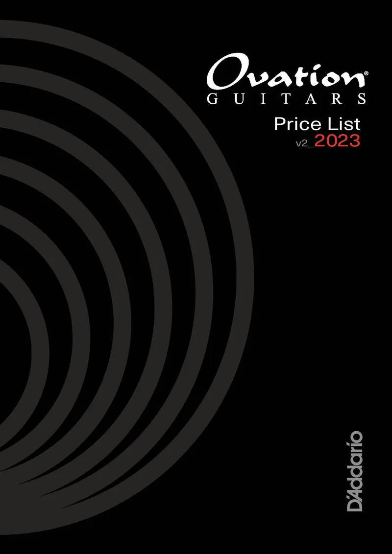 Ovation Guitars Price List v2 2023