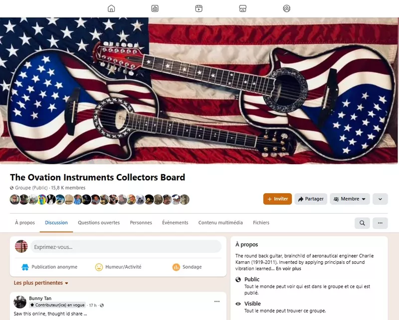 The Ovation Instruments Collectors Board (Facebook Group)