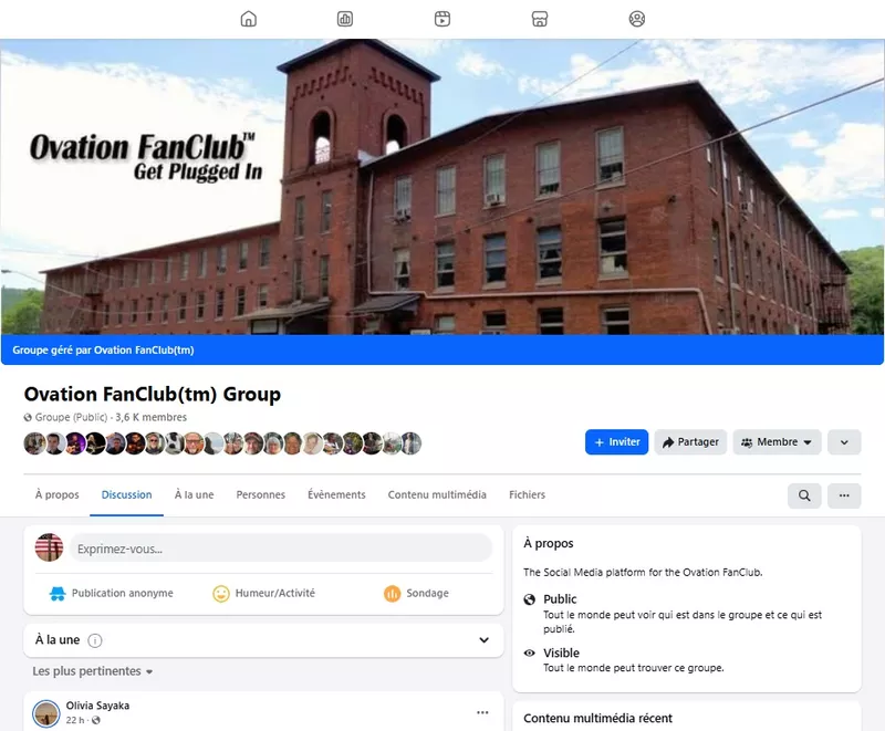 Ovation FanClub ™ Group (Facebook Group)