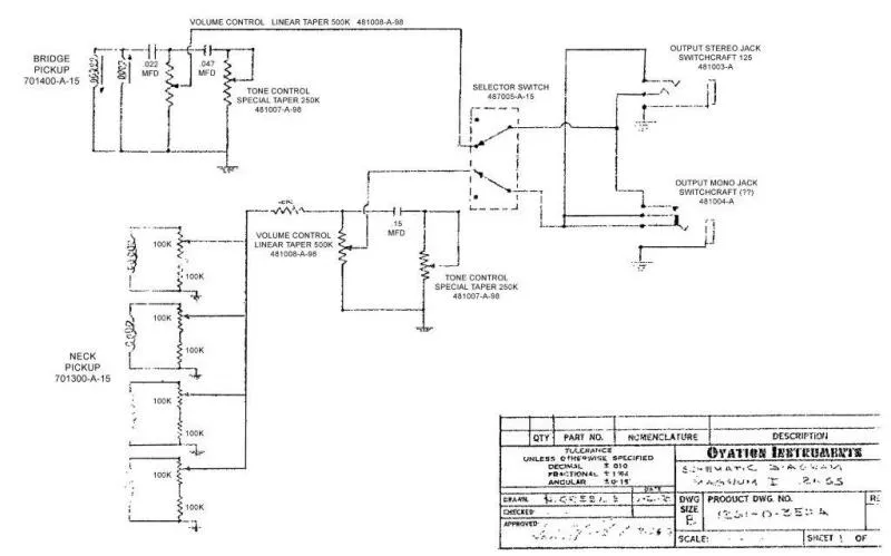 Ovation Magnum I Guitar Schematic Diagram