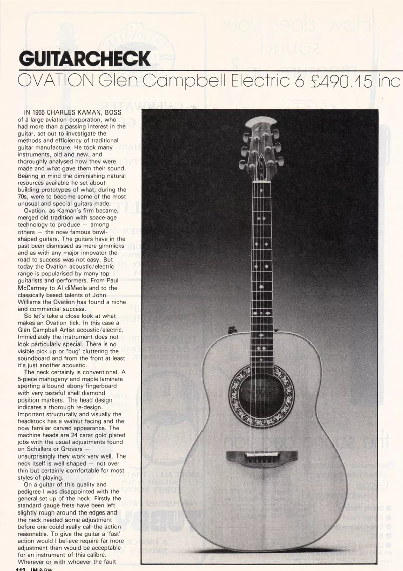 Guitar Check: Ovation Glen Campbell Electric 6 Review – July 1981