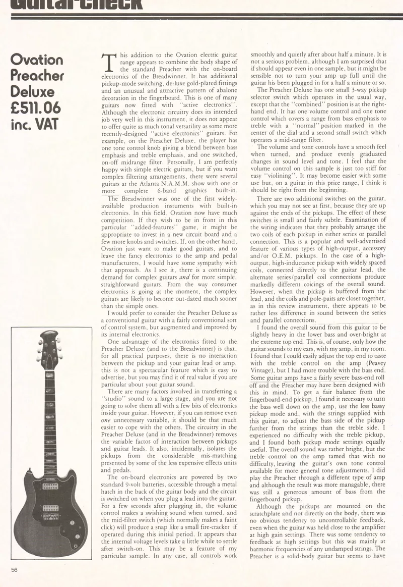 Ovation Preacher Deluxe Guitar Review (£511.06 inc. VAT)