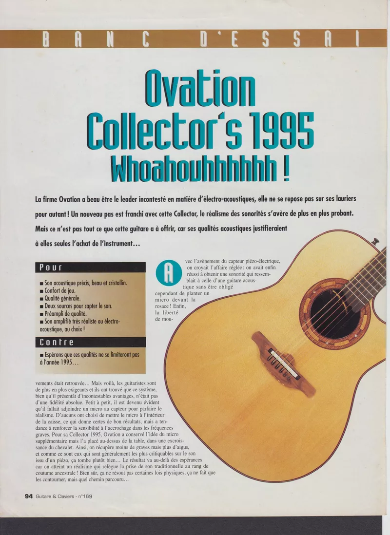 Ovation Collector's 1995 Review – Guitare & Claviers No. 169
