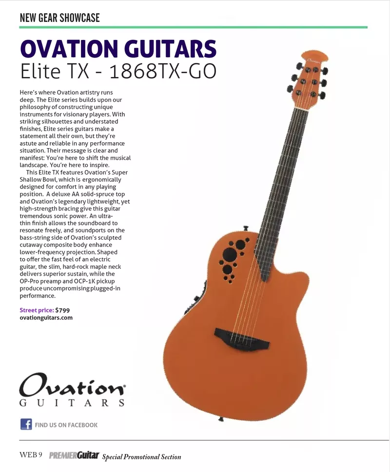 Ovation Guitars New Gear Showcase - Premier Guitar April 2016