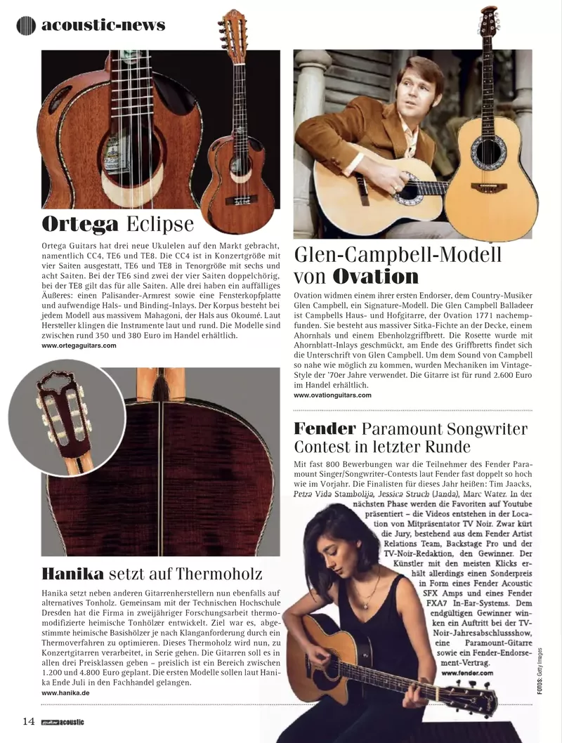 Ovation Glen Campbell Signature Model - Guitar Acoustic Mag