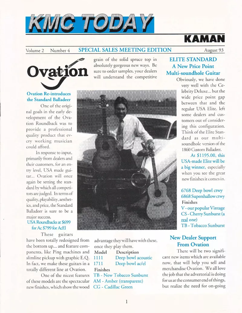 KMC Today - Kaman Music Corporation Special Sales Meeting Edition, August 1993