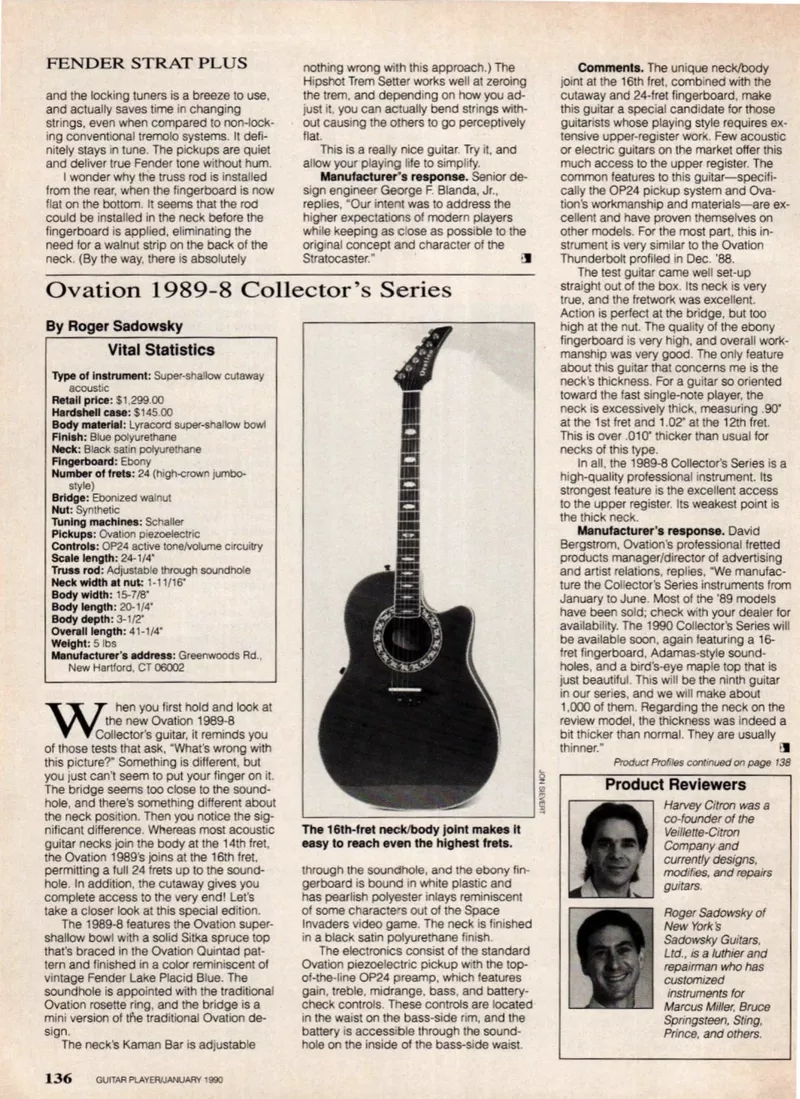 Ovation 1989-8 Collector's Series Review - Guitar Player Magazine