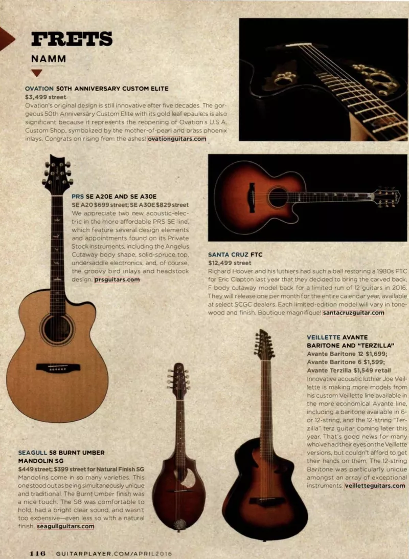 NAMM Ovation 50th Anniversary Custom Elite - Guitar Player Mag