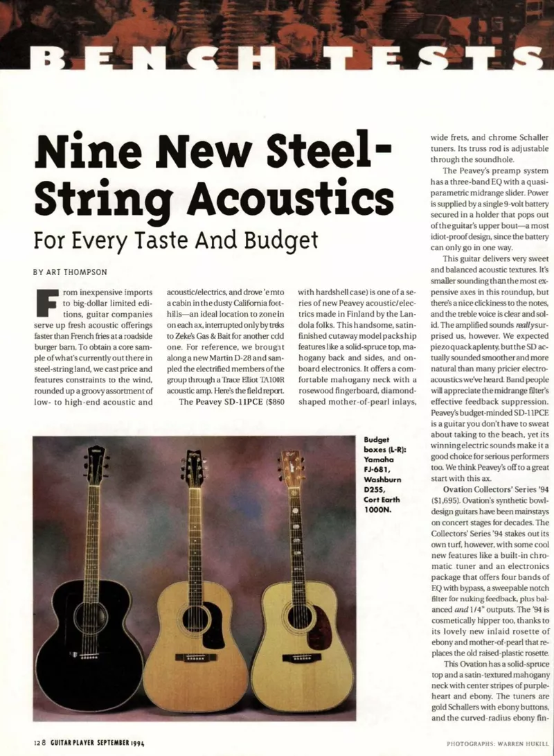 Collector 94 - Nine Acoustics Bench Test - Guitar Player Mag