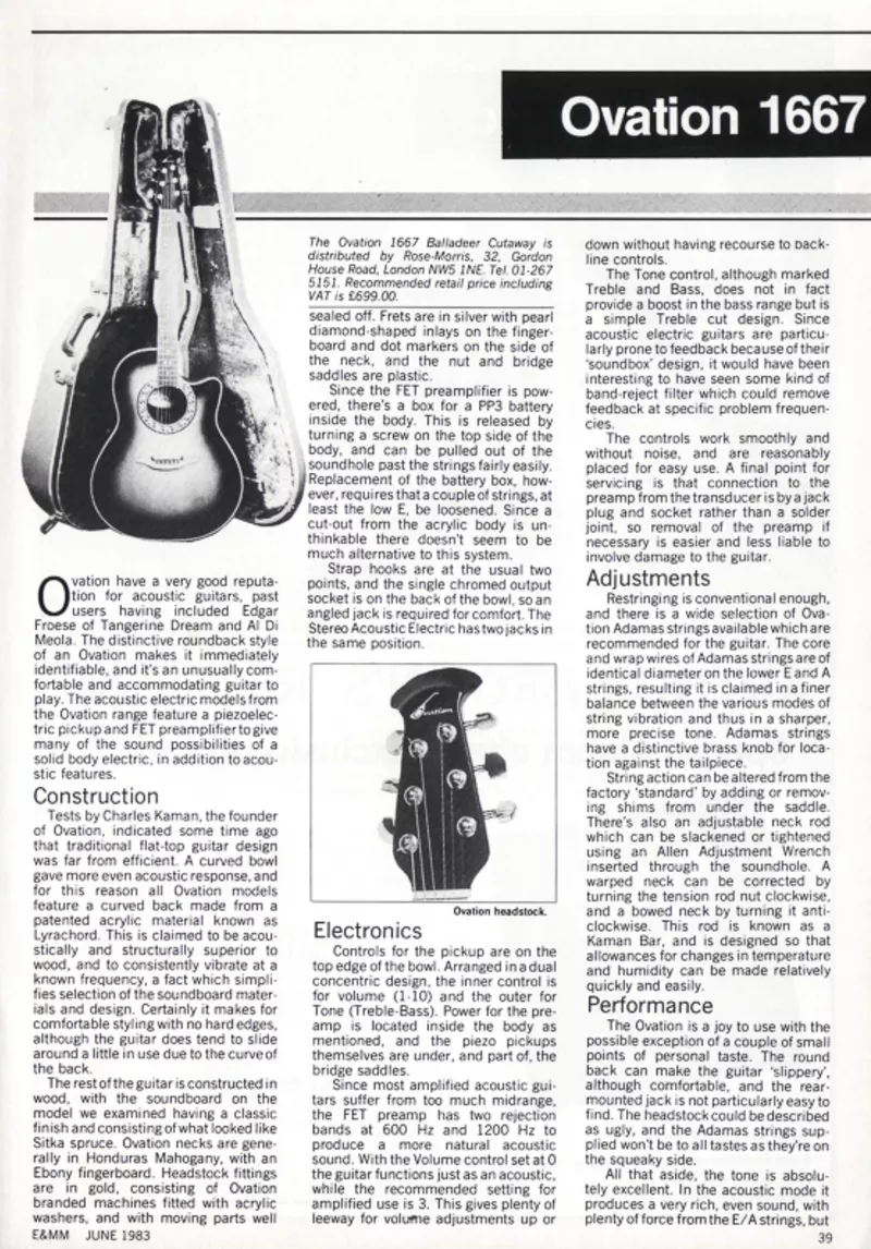 Ovation 1667 Balladeer Cutaway Review - Electronics & Music Maker Mag