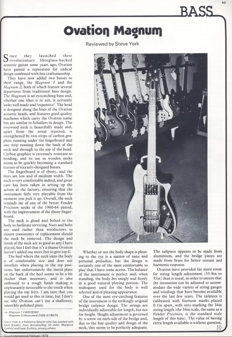 Ovation Magnum Bass Review – Sound International UK Mag
