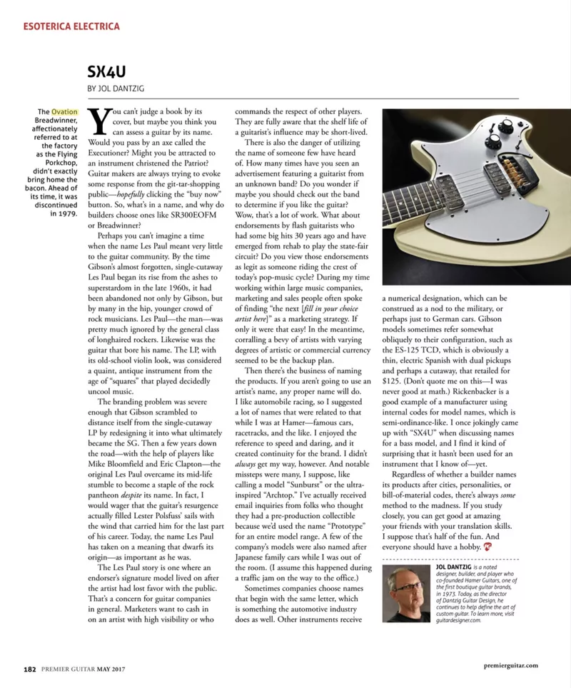 Premier Guitar Magazine feat. Breadwinner - Column by Jol Dantzig