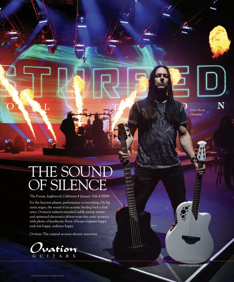 Ovation Guitars - 'The Sound of Silence' John Moyer / Disturbed Ad