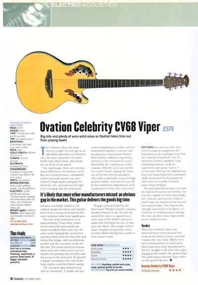 Ovation Viper CV68 UK Review