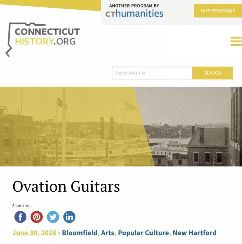Ovation Guitars - Connecticut History Article