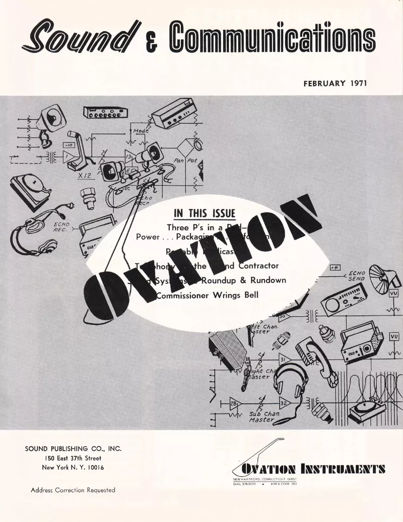 Sound & Communications – February 1971 featuring Ovation Instruments