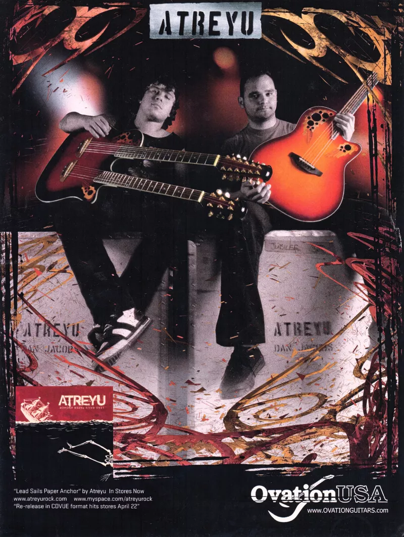 Ovation USA Advertisement featuring Atreyu - Lead Sails Paper Anchor